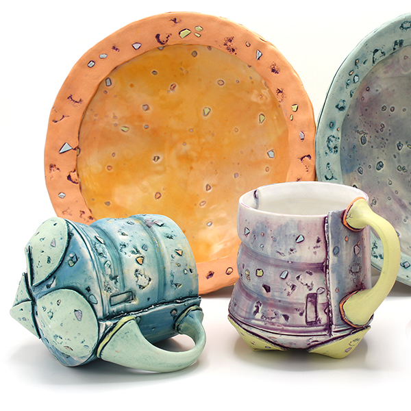 Sam Momeyer Colorful Ceramic Plates and Mugs